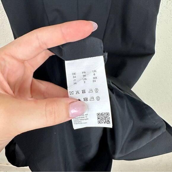 Hugo Boss Dirusa Fundamentals Black Sheath Stretch Sleeveless Dress Midi Size 2 - Picture 6 of 8